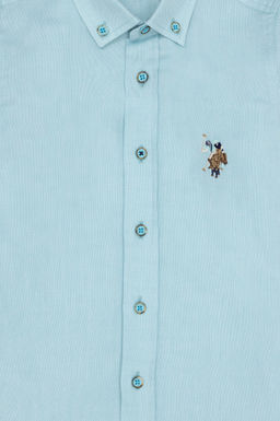 U. S. Polo Assn Мятная базовая рубашка с длинным рукавом для мальчика - U.s. polo assn фото 3