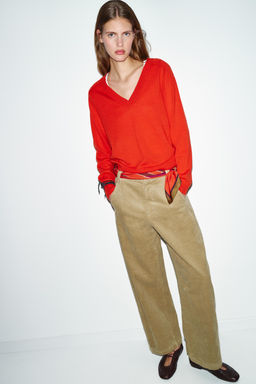 WOOL BLEND V-NECK JUMPER - Zara фото 9