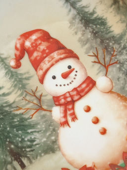 Посуда новогодняя Новый Год, набор 4 предмета: тарелка