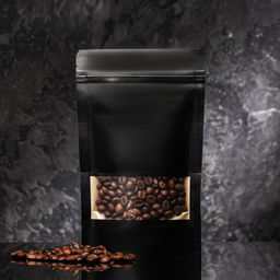 Цена за 100 шт. Пакет Zip-lock Крафт с прямоугольным окном,черный,12 х 20 х 4 см