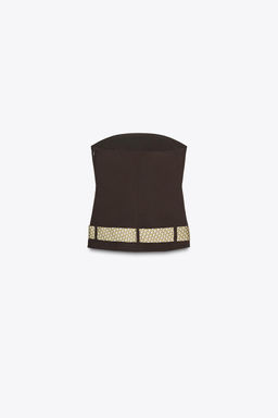 STRAPLESS TIE BELT TOP - Zara фото 5