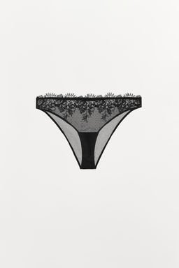 BRAGUITA PLUMETI ENCAJE / Negro - Zara фото 7