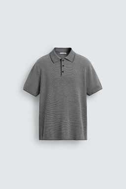 POLO PUNTO REGULAR FIT CONTRASTE / Crudo / Azul - Zara фото 7