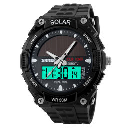 Мужские наручные часы Skmei 1049black Солнечная батарея