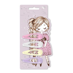 Набор заколок для волос клик-клак, глянцевые, арт. 71712 / 10 ПАСТЕЛЬНЫЕ ТОНА (в наборе: 4шт., 6 с