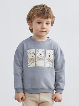 Winnie the Pooh Bask?l? Erkek Bebek Sweatshirt ve E?ofman Alt 2li