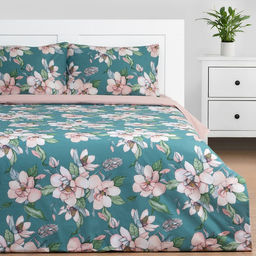 Постельное бельё Этель 1.5 сп Магнолия 143х215 см, 150х214 см, 50х70 см -2 шт, поплин