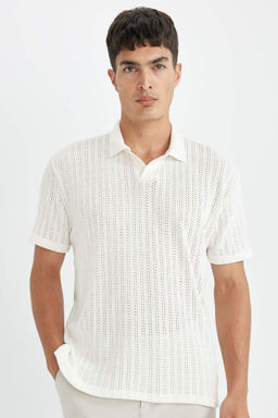 Regular Fit K?sa Kollu Triko Polo Tisort - Defacto фото 7