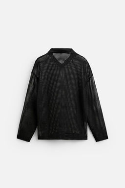 MESH TEXTURED POLO SHIRT - Zara фото 8