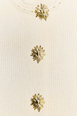 KNITTED TOP WITH GOLD BUTTONS - Zara фото 14