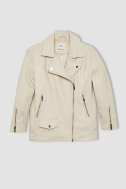 Водоотталкивающая куртка с воротником для девочек, пальто - Defacto фото 7