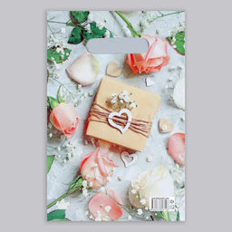 Цена за 100 шт. Пакет «Подарочек», полиэтиленовый, с вырубной ручкой, 20×30 см, 30 мкм