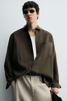 RELAXED FIT FLOWING SHIRT - Zara фото 5