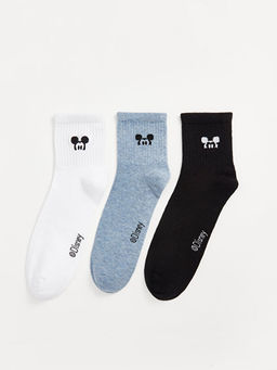 Mickey Mouse Bask?l? Kad?n Soket ?orap 3l?