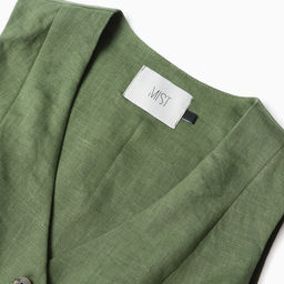 Жилет женский MIST Linen, размер 42, зелёный, лён 100%