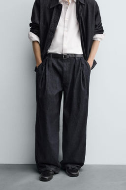 PLEATED WIDE-LEG JEANS - Zara фото 2