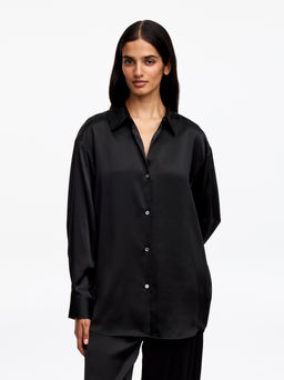 Camisa de seda satinada