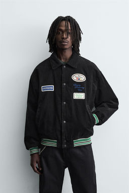 CORDUROY JACKET WITH EMBROIDERED PATCHES - Zara фото 2