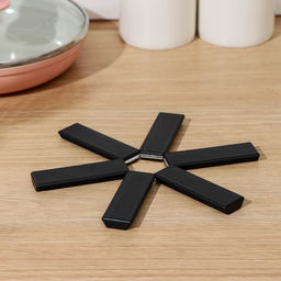 Цена за 2 шт. Подставка для горячего складная Доляна, d=19 см, цвет чёрный