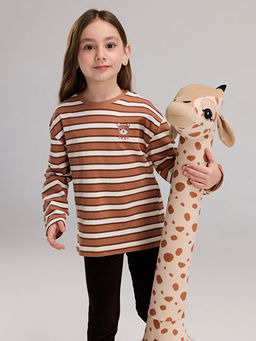 Bisiklet Yaka ?izgili K?z ?ocuk Ti??rt