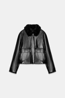 ZW COLLECTION LEATHER EFFECT JACKET - Zara фото 6
