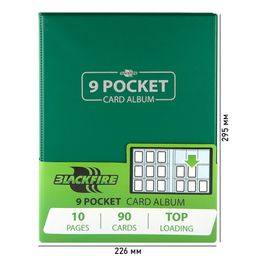 Альбом Blackfire 3х3 кармашка (Зелёный) - для карт K-Pop, MTG, Pokemon