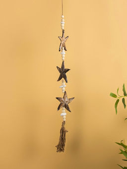 Подвеска декоративная «Звёздочки», 13×3×100 см, дерево, камень, коричневая