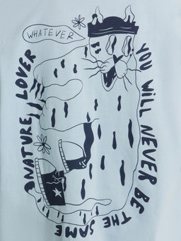 ФУТБОЛКА МУЖСКАЯ голубая дымка +печать 111858