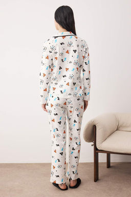 Trendyolmilla Cok Renkli %100 Pamuklu Desenli Orme Pijama Tak?m? THMAW21PT0084  фото 19