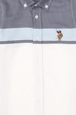 Темно-синяя рубашка с длинным рукавом для мальчика Неожиданная скидка в корзине - U.s. polo assn фото 3