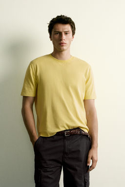 CAMISETA PUNTO REGULAR FIT / Amarillo claro - Zara фото 2