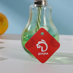 Бокал стеклянный для коктейля Доляна Лампочка, 250 мл, с трубочкой, откручивающаяся крышка, цвет МИКС фото 5