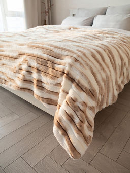 Плед меховой 200x220 коричневый