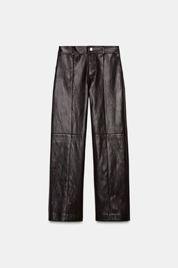 FAUX LEATHER STRAIGHT TROUSERS - Zara фото 2