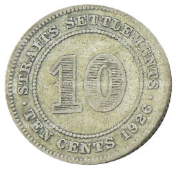 10 центов 1926 года Стрейтс Сетлментс