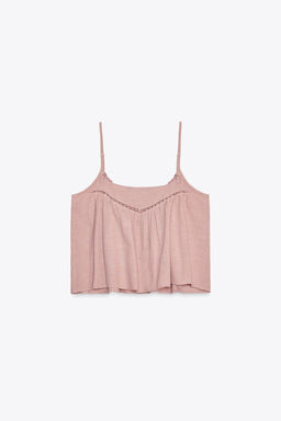EMBROIDERED COTTON TOP - Zara фото 20