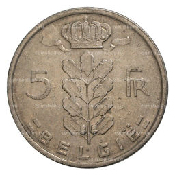 5 франков 1971 года Бельгия  Надпись на фламандском (BELGIE)