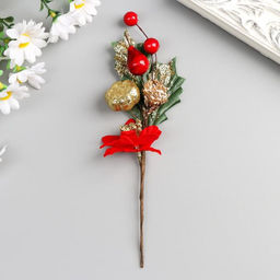 Цена за 12 шт. Декор для творчества «Красный цветок» 18 см