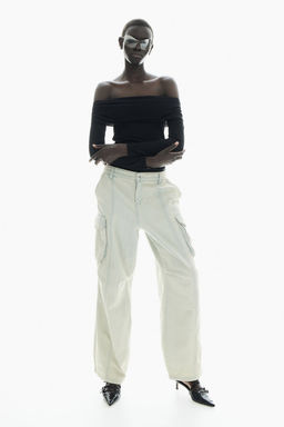Top off-the-shoulder transparente - H&m фото 2