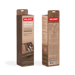 VAL ORG-2B Разделители для ящиков раздвижные, набор 2 шт., 33x8.8 см, DRAWER ORGANIZER, коричневый, шт