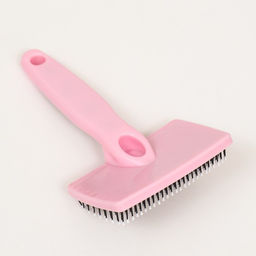 Пуходерка пластиковая мягкая с закругленными зубьями, средняя, 9 х 15,5 см, розовая с черным 96145 - Пижон фото 2