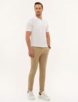 Camel Slim Fit Keten Kar___ml_ Chino Pantolon - Pierre cardin фото 2
