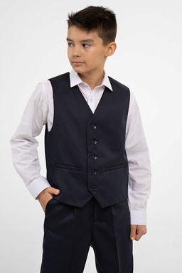 Синий жилет школьный для мальчика Инфанта, модель 1003/5