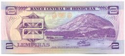 Банкнота 2 лемпиры 1976 года Гондурас