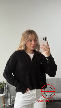 Свитер поло оверсайз на полузамке - Bruno фото 2