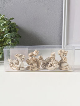 Сувенир полистоун "Китайский дракон" набор 4 шт беж 3х4х6,5 см