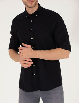 Siyah Regular Fit Uzun Kollu G_mlek