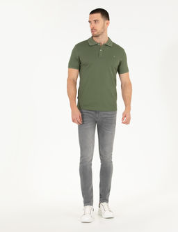 Haki Slim Fit Polo Yaka Merserize Ti__rt
