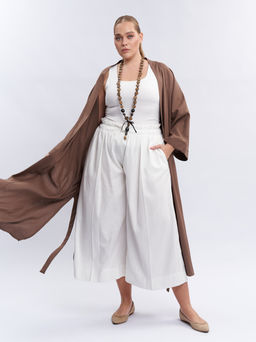 Брюки кюлоты льняные TBB19252WHT04