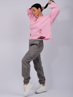 Джоггеры Мистерия 5, футер 3-х нитка начес - Малина фото 47